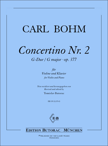Cover - Carl Bohm, Concertino No. 2
